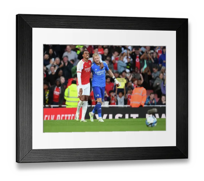 Framed Print : Arsenal's Gabriel and Ramsdale in Action: Emirates Cup Clash 2023-24 - Arsenal FC vs AS Monaco