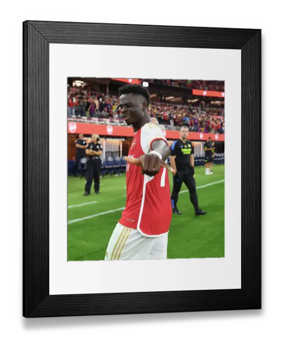 Framed Print : Arsenal vs. FC Barcelona: Bukayo Saka's Emotional Moment at SoFi Stadium (2023-24) Framed Print : Arsenal vs. FC Barcelona: Bukayo Saka's Emotional Moment at SoFi Stadium (2023-24)