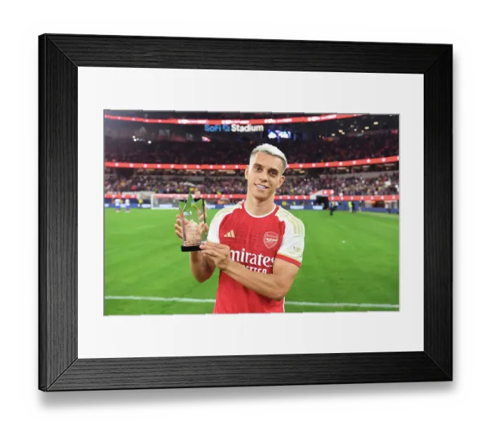 Framed Print : Arsenal's Leandro Trossard Receives Man of the Match Award vs. FC Barcelona in 2023 Pre-Season Friendly Framed Print : Arsenal's Leandro Trossard Receives Man of the Match Award vs. FC Barcelona in 2023 Pre-Season Friendly