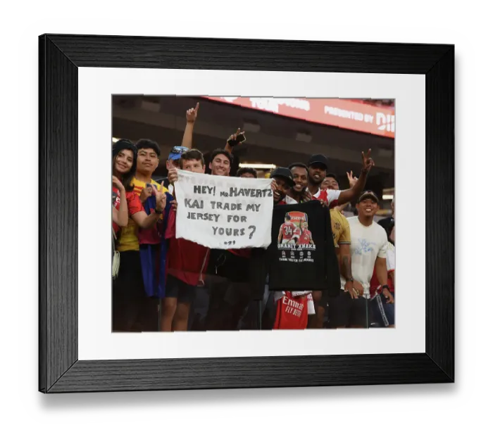 Framed Print : Arsenal vs. FC Barcelona: A Passionate Showdown at SoFi Stadium (2023)