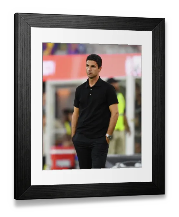 Framed Print : Arsenal vs. FC Barcelona: Mikel Arteta's Pre-Season Showdown at SoFi Stadium (2023)