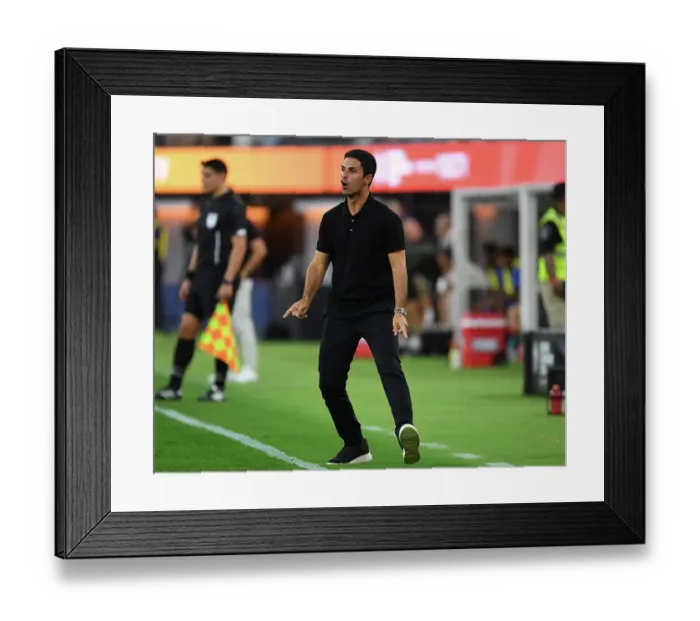 Framed Print : Mikel Arteta vs. FC Barcelona: Arsenal's Pre-Season Showdown at SoFi Stadium (2023)
