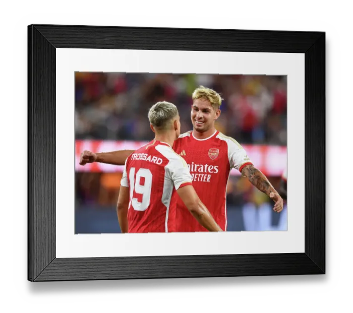 Framed Print : Arsenal Triumphs Over FC Barcelona: Trossard Scores Third in Pre-Season Victory (2023-24)