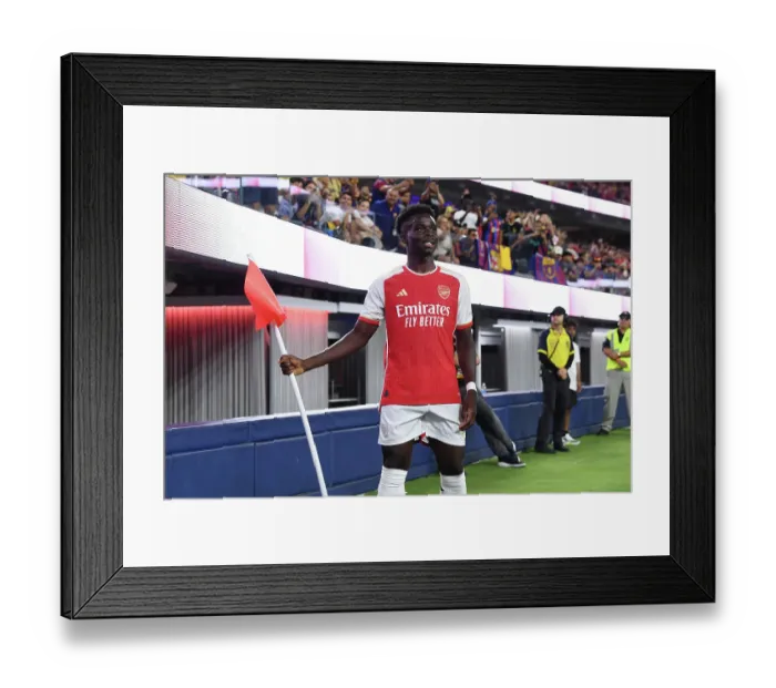 Framed Print : Bukayo Saka Scores Historic Goal: Arsenal Upsets FC Barcelona in 2023 Pre-Season Friendly at SoFi Stadium