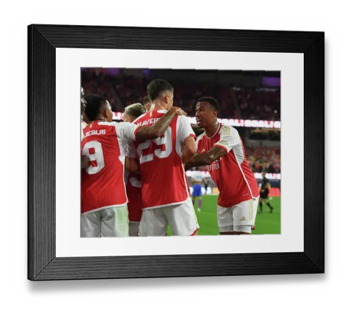 Framed Print : Arsenal vs. FC Barcelona: Pre-Season Clash at SoFi Stadium (2023) Framed Print : Arsenal vs. FC Barcelona: Pre-Season Clash at SoFi Stadium (2023)