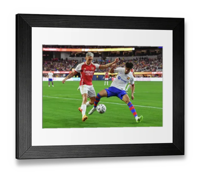 Framed Print : Arsenal vs. FC Barcelona: A Fight for Ball Supremacy at SoFi Stadium, 2023 Pre-Season Clash Framed Print : Arsenal vs. FC Barcelona: A Fight for Ball Supremacy at SoFi Stadium, 2023 Pre-Season Clash