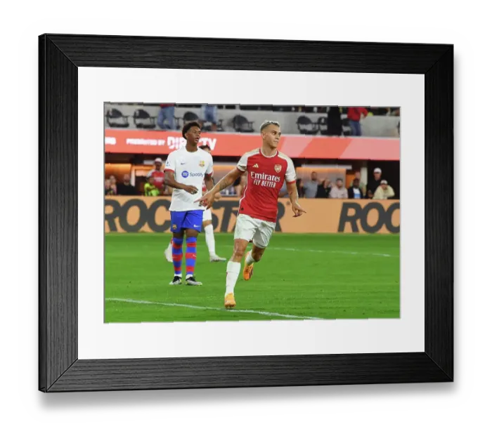 Framed Print : Arsenal's Four-Goal Blitz: Arsenal FC vs. FC Barcelona (Pre-Season Friendly 2023-24)