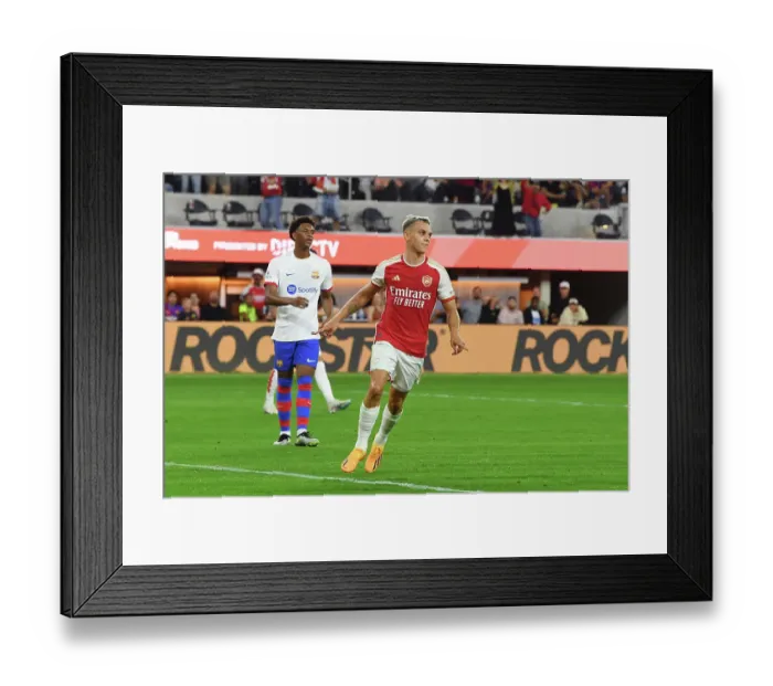 Framed Print : Arsenal's Fourth Goal Blitz: Arsenal FC vs. FC Barcelona (2023-24 Pre-Season Friendly)