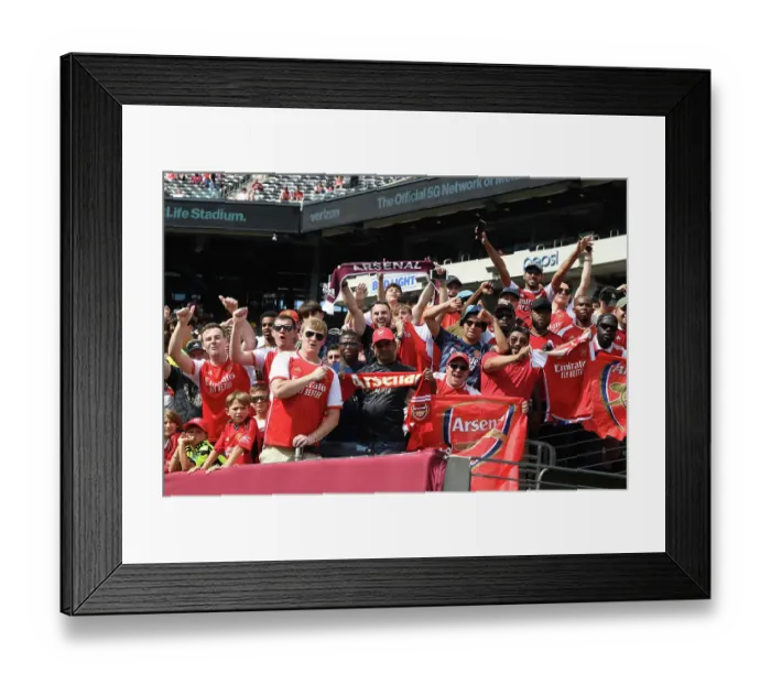 Framed Print : A Sea of Passion: Arsenal Fans at MetLife Stadium during Arsenal vs. Manchester United (2023-24 Pre-Season)