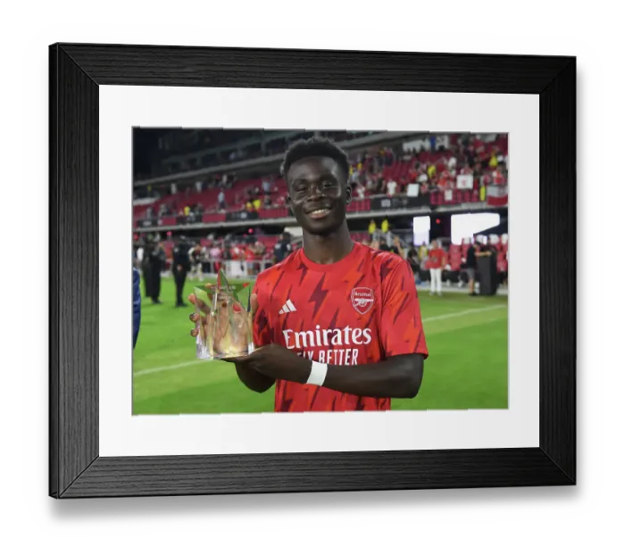 Framed Print : Arsenal's Bukayo Saka Wins MVP at 2023 MLS All-Star Game Framed Print : Arsenal's Bukayo Saka Wins MVP at 2023 MLS All-Star Game
