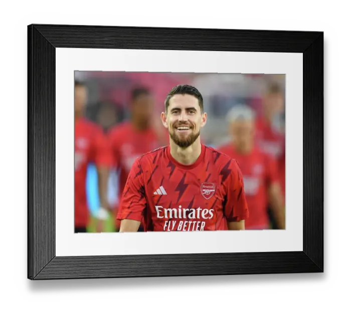 Framed Print : Jorginho's Pre-Game Focus: Arsenal FC vs MLS All-Stars at the 2023 Audi Field Showdown