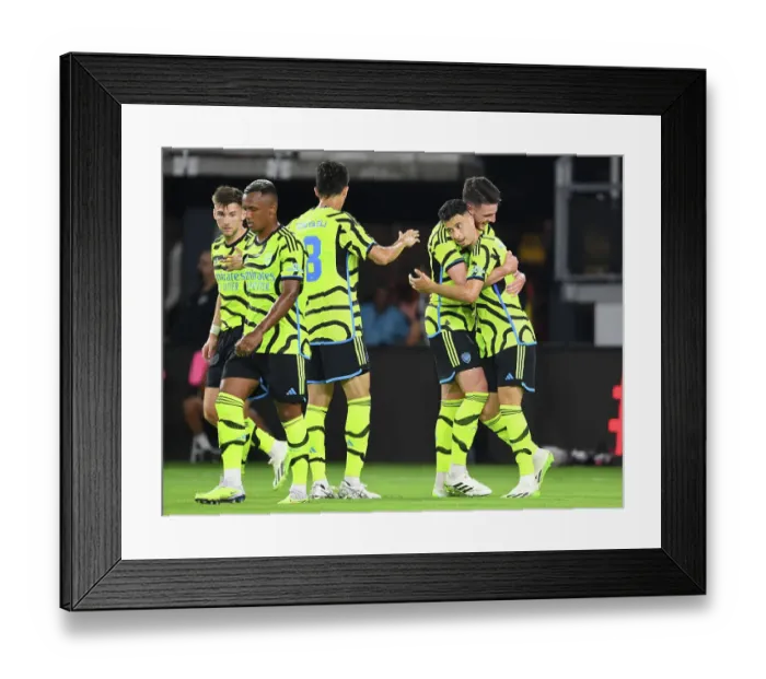 Framed Print : Arsenal FC Thrashes MLS All-Stars: Martinelli's Brace Seals 5-1 Victory