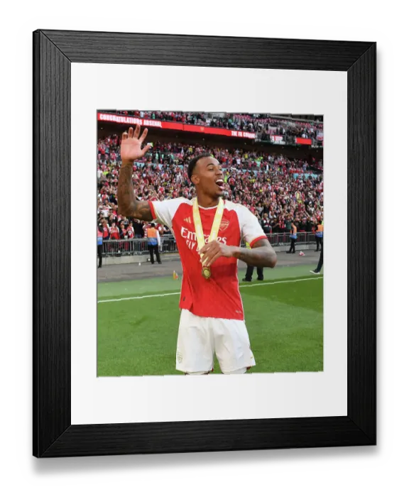 Framed Print : Arsenal's Gabriel Reacts After FA Community Shield Loss to Manchester City (2023-24) Framed Print : Arsenal's Gabriel Reacts After FA Community Shield Loss to Manchester City (2023-24)