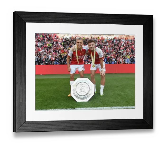 Framed Print : Arsenal's Tierney and Torreira: The FA Community Shield Showdown - Arsenal vs Manchester City (2023-24) Framed Print : Arsenal's Tierney and Torreira: The FA Community Shield Showdown - Arsenal vs Manchester City (2023-24)
