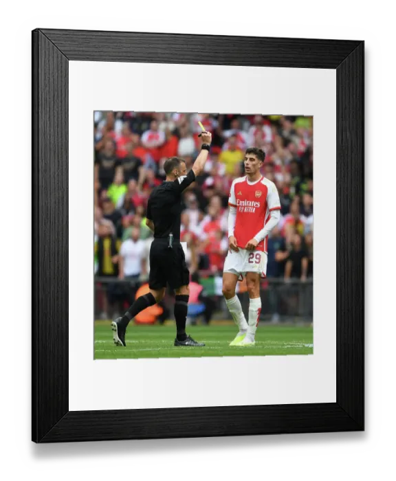 Framed Print : Arsenal's Kai Havertz Receives Yellow Card in FA Community Shield Clash Against Manchester City (2023-24) Framed Print : Arsenal's Kai Havertz Receives Yellow Card in FA Community Shield Clash Against Manchester City (2023-24)