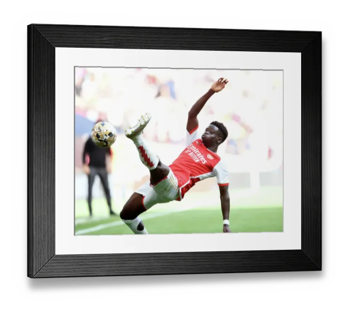 Framed Print : Arsenal's Bukayo Saka in Action at the 2023-24 Community Shield against Manchester City Framed Print : Arsenal's Bukayo Saka in Action at the 2023-24 Community Shield against Manchester City