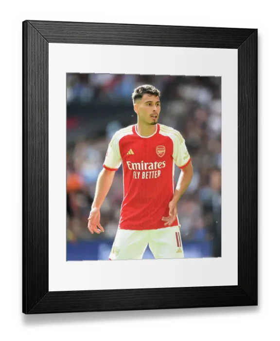 Framed Print : Gabriel Martinelli at the 2023-24 Community Shield: Arsenal vs. Manchester City