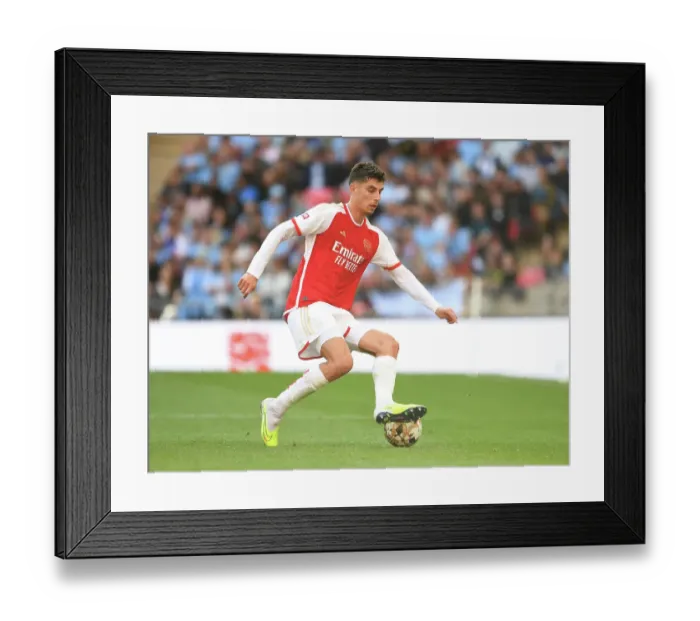 Framed Print : Arsenal's Kai Havertz Faces Manchester City in 2023-24 Community Shield Showdown
