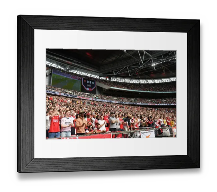 Framed Print : Arsenal Fans Unwavering Passion: A Sea of Red at the 2023 Community Shield vs Manchester City Framed Print : Arsenal Fans Unwavering Passion: A Sea of Red at the 2023 Community Shield vs Manchester City