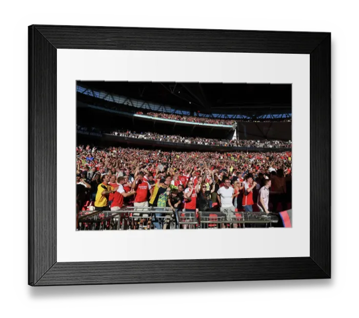 Framed Print : A Sea of Passion: Arsenal Fans at the FA Community Shield (Manchester City vs. Arsenal, 2023-24)