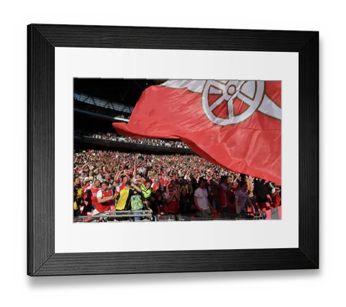 Framed Print : Arsenal Fans Roar at Wembley: 2023 Community Shield Showdown vs. Manchester City