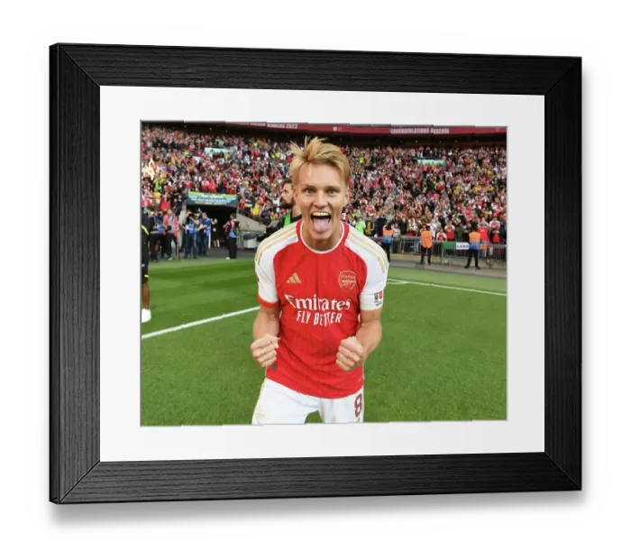 Framed Print : Martin Odegaard's Triumph: Arsenal's Community Shield Victory (2023-24)