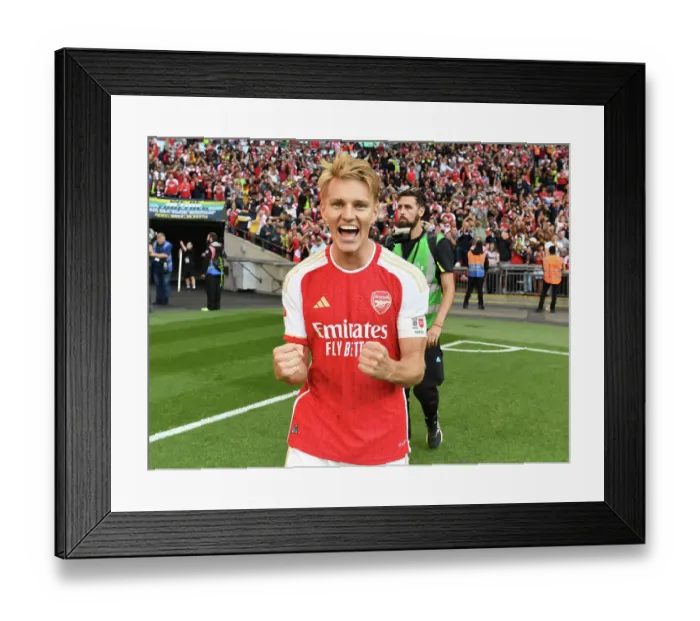 Framed Print : Martin Odegaard's Triumph: Arsenal's Community Shield Victory, 2023-24
