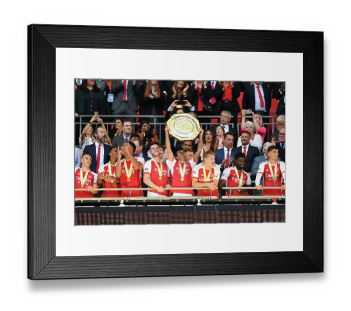 Framed Print : Martin Odegaard Lifts Community Shield: Arsenal's Victory over Manchester City Framed Print : Martin Odegaard Lifts Community Shield: Arsenal's Victory over Manchester City