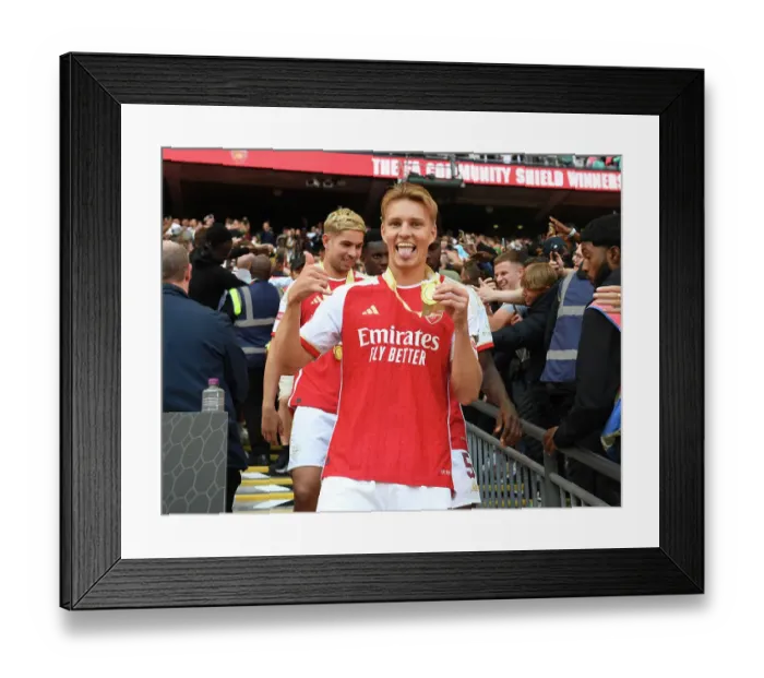 Framed Print : Martin Odegaard's Triumph: Arsenal's Community Shield Victory, 2023