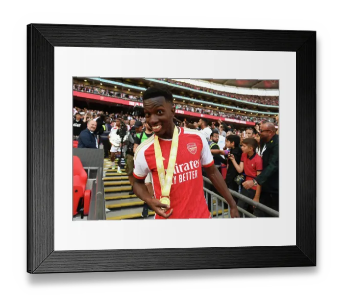 Framed Print : Arsenal's Eddie Nketiah Reacts After FA Community Shield Loss to Manchester City (2023-24) Framed Print : Arsenal's Eddie Nketiah Reacts After FA Community Shield Loss to Manchester City (2023-24)