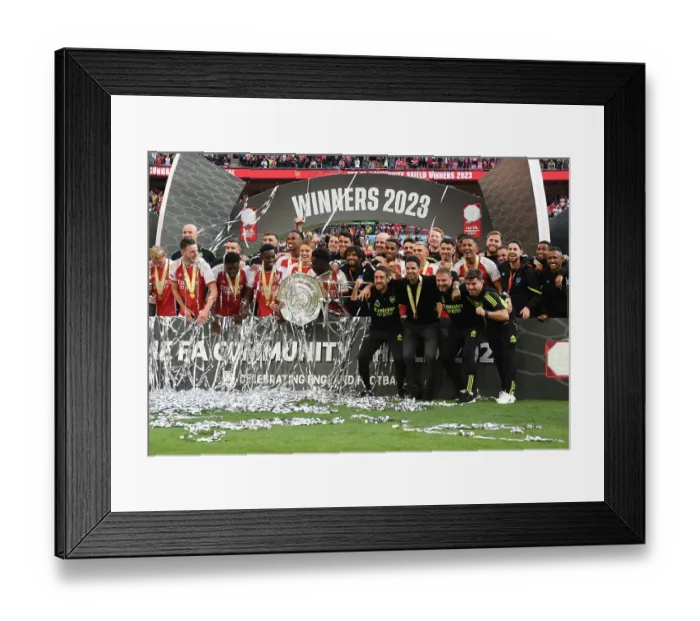 Framed Print : Arsenal Celebrates Community Shield Victory Over Manchester City (2023-24) Framed Print : Arsenal Celebrates Community Shield Victory Over Manchester City (2023-24)