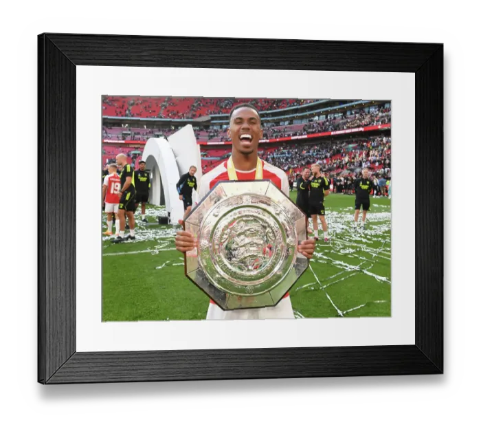 Framed Print : Gabriel's Triumph: Arsenal Celebrate Community Shield Victory Over Manchester City (2023-24) Framed Print : Gabriel's Triumph: Arsenal Celebrate Community Shield Victory Over Manchester City (2023-24)