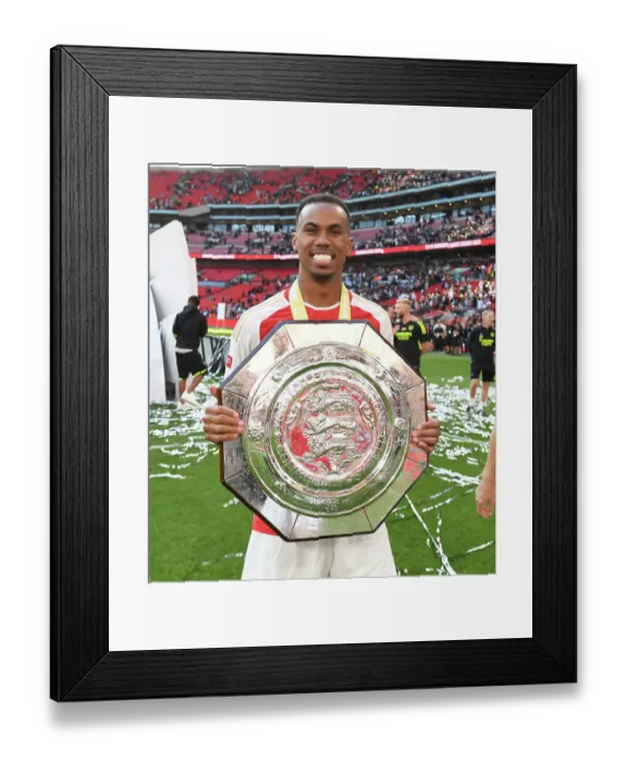 Framed Print : Arsenal's Gabriel Reacts After the Community Shield Defeat to Manchester City (2023-24) Framed Print : Arsenal's Gabriel Reacts After the Community Shield Defeat to Manchester City (2023-24)