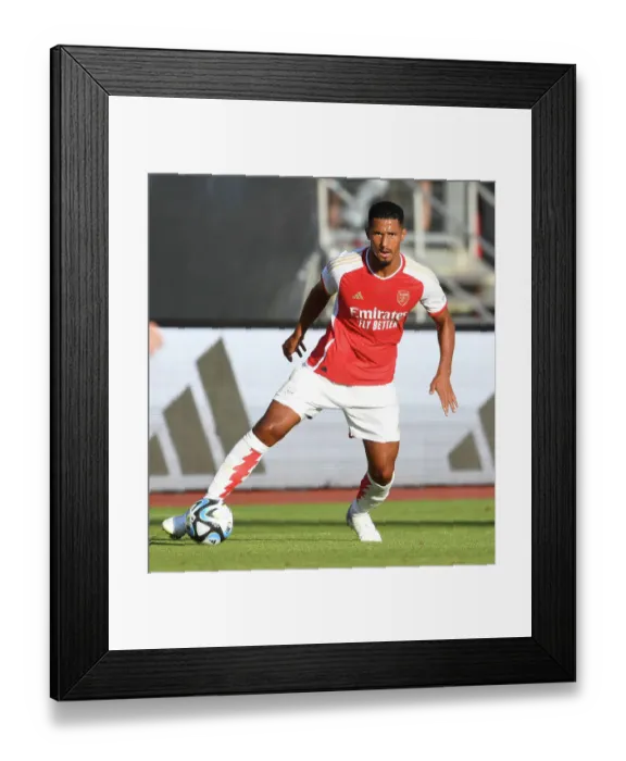 Framed Print : William Saliba in Action: Arsenal's Pre-Season Victory over Nuremberg, 2023 Framed Print : William Saliba in Action: Arsenal's Pre-Season Victory over Nuremberg, 2023