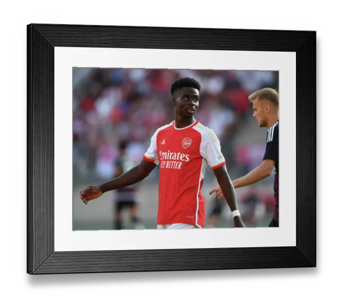 Framed Print : Arsenal's Bukayo Saka Shines in Nuremberg Pre-Season Match, July 2023