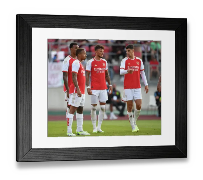 Framed Print : Arsenal's Pre-Season Encounter with Nurnberg: Jesus, White, and Havertz Face Off