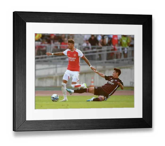 Framed Print : Arsenal's Ben White Shines in Nuremberg: Pre-Season Friendly vs. FC Nurnberg, 2023