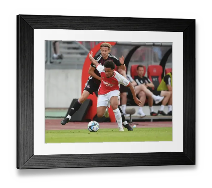 Framed Print : Arsenal's Ethan Nwaneri Steals the Show in Pre-Season Victory Against FC Nurnberg
