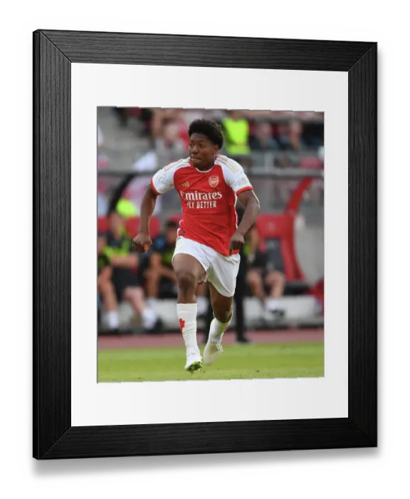 Framed Print : Arsenal FC Training in Germany: Myles Lewis-Skelly at Nuremberg's Max-Morlock Stadion (July 2023)