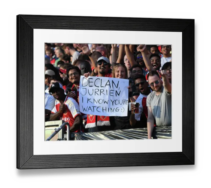 Framed Print : Arsenal Fans Call for Declan Rice Signing at Nuremberg Pre-Season Friendly Framed Print : Arsenal Fans Call for Declan Rice Signing at Nuremberg Pre-Season Friendly