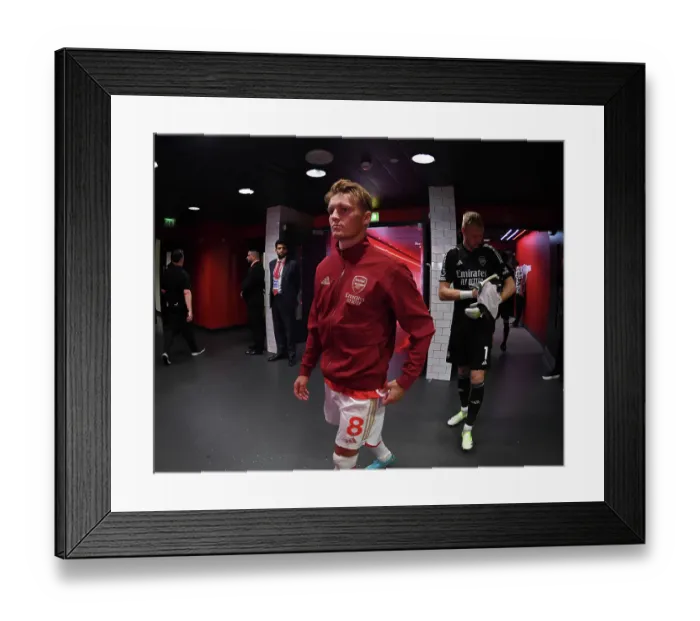 Framed Print : Arsenal's Martin Odegaard Gears Up: Arsenal FC vs. Nottingham Forest, Premier League 2023-24