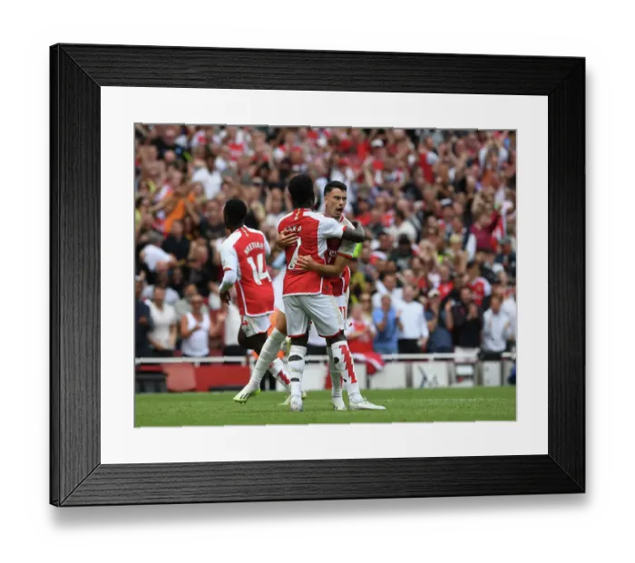 Framed Print : Arsenal Celebrate First Goal: Martinelli and Saka vs. Nottingham Forest (2023-24) Framed Print : Arsenal Celebrate First Goal: Martinelli and Saka vs. Nottingham Forest (2023-24)