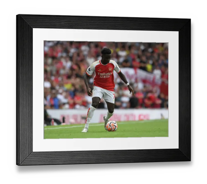 Framed Print : Bukayo Saka's Brilliant Debut: Arsenal Crushes Nottingham Forest (2023-24 Premier League)