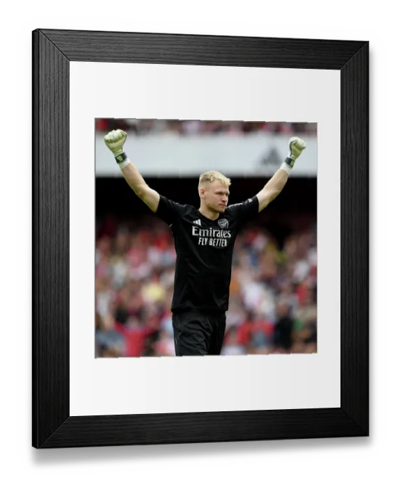Framed Print : Arsenal's Aaron Ramsdale: Savoring Victory Against Nottingham Forest in the 2023-24 Premier League Framed Print : Arsenal's Aaron Ramsdale: Savoring Victory Against Nottingham Forest in the 2023-24 Premier League