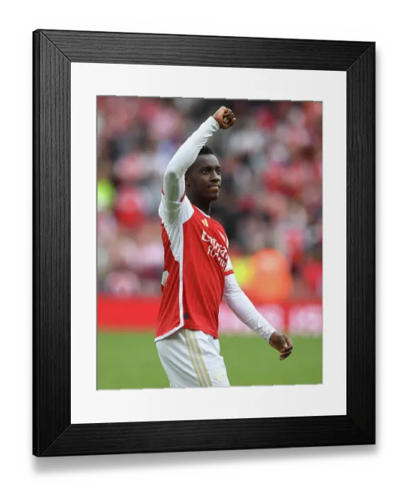 Framed Print : Arsenal's Eddie Nketiah Celebrates after Win against Nottingham Forest (2023-24)