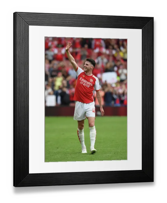 Framed Print : Arsenal's Declan Rice: Celebrating Premier League Victory Over Nottingham Forest (2023-24)