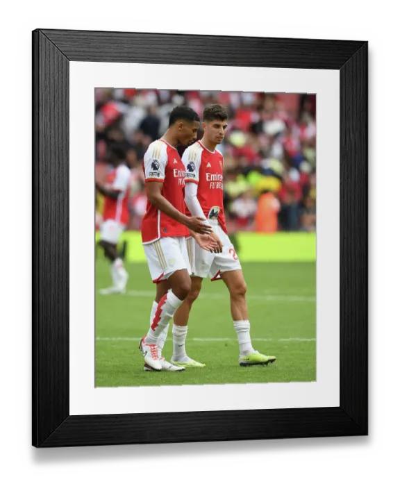 Framed Print : Arsenal's Havertz and Saliba Celebrate Victory Over Nottingham Forest in 2023-24 Premier League Framed Print : Arsenal's Havertz and Saliba Celebrate Victory Over Nottingham Forest in 2023-24 Premier League