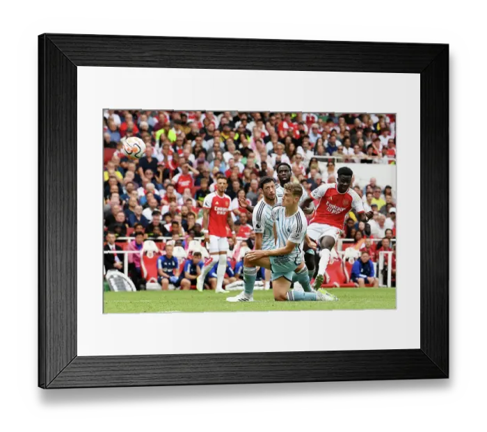 Framed Print : Arsenal's Bukayo Saka Scores Second Goal vs. Nottingham Forest in 2023-24 Premier League