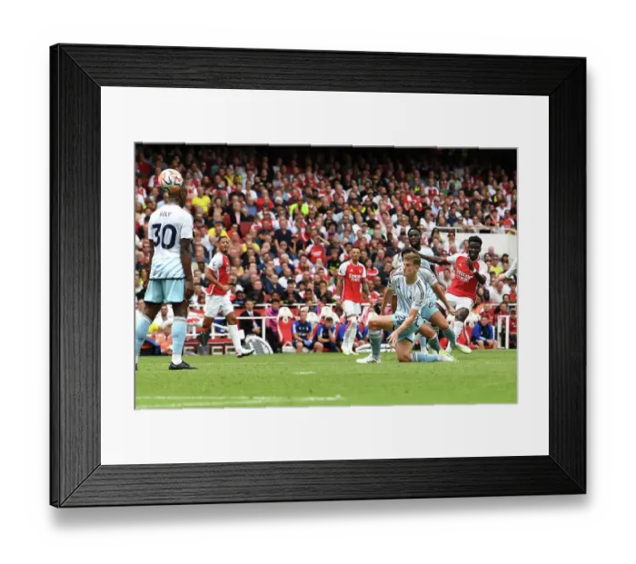 Framed Print : Arsenal's Bukayo Saka Scores His Second Goal: Arsenal's Victory Over Nottingham Forest in 2023-24 Premier League Framed Print : Arsenal's Bukayo Saka Scores His Second Goal: Arsenal's Victory Over Nottingham Forest in 2023-24 Premier League