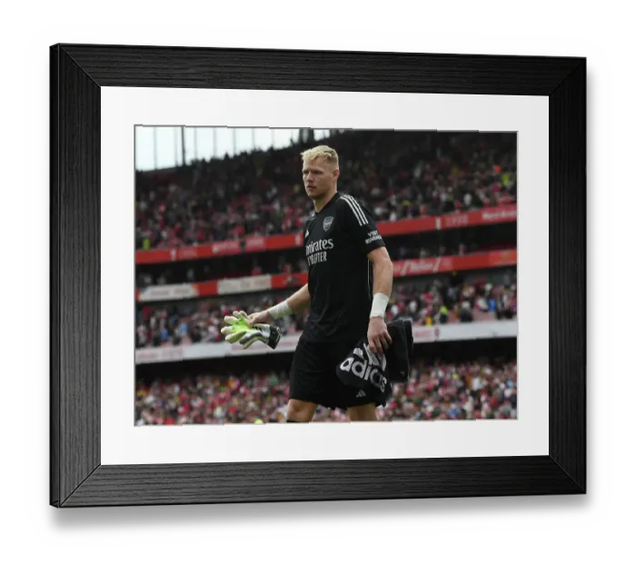 Framed Print : Arsenal's Aaron Ramsdale Reacts After Arsenal FC vs Nottingham Forest, 2023-24 Premier League